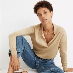 Madewell Polo Sweater (Tan)